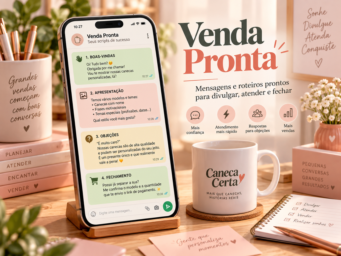 Tablet mostrando a Venda Pronta com custos e preço sugerido